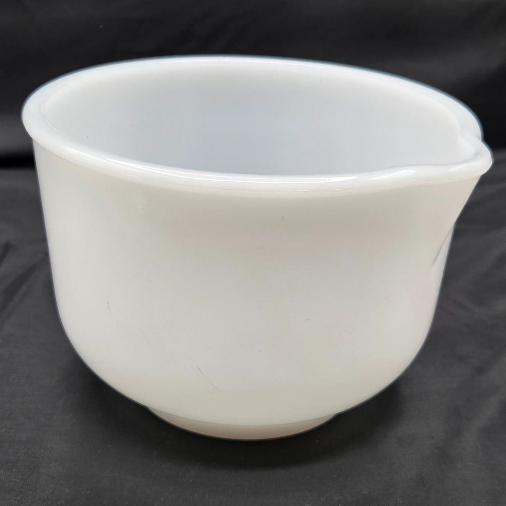 Vintage Glasbake Made for Sunbeam 20CJ Large White Milk Glass Mixer Mixing Bowl